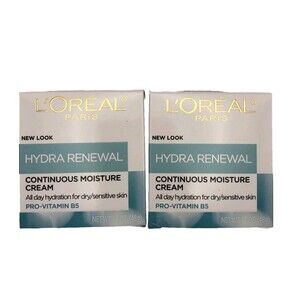 Lot of 2 L’Oreal Paris Hydra-Renewal Face Moisturizer 1.7oz New Dry/Sensitive